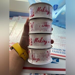 HOLIDAY TIME 4PC. Lot Christmas Craft Ribbons